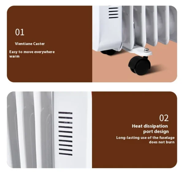 Fins Household Oil Heater, 11-17, 2000 W, Plastic - view 5