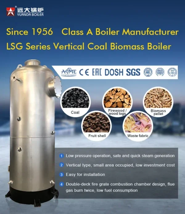 Fired Steam Boiler, 200kg/hr, 300kg/hr