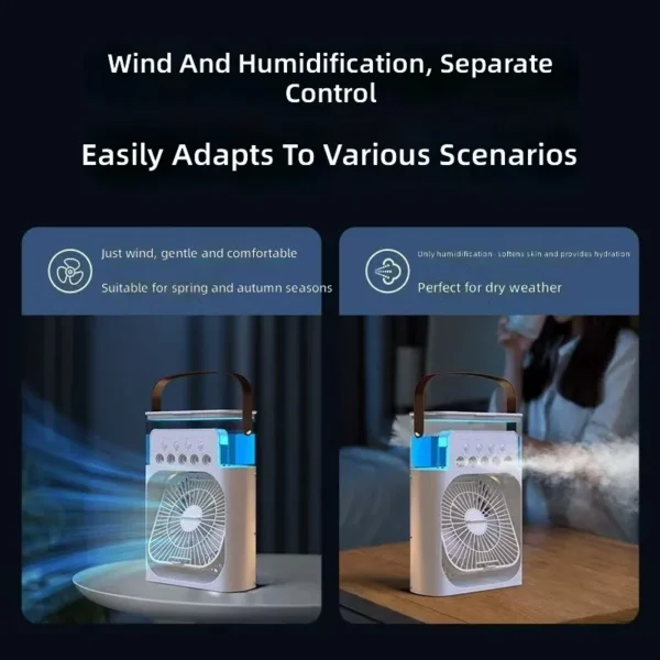 Five-hole Spray Humidifying Fan, Portable, ABS, USB - view 4