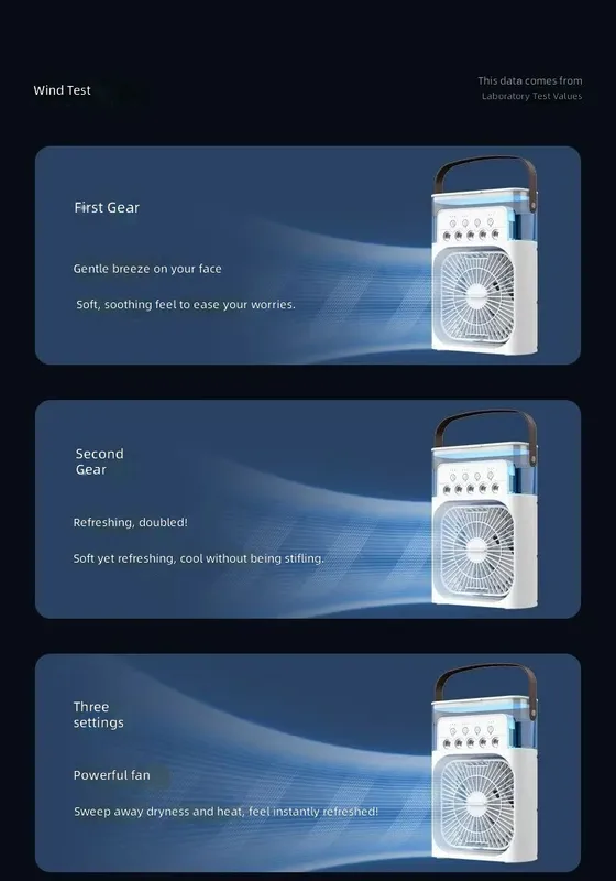 Five-hole Spray Humidifying Fan, Portable, ABS, USB - view 6