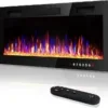 Flame Electric Linear Fireplace, Wall, 110-220, 750