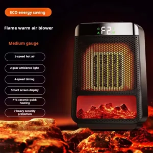 Flame Heater, PTC, 1000W, Ceramic
