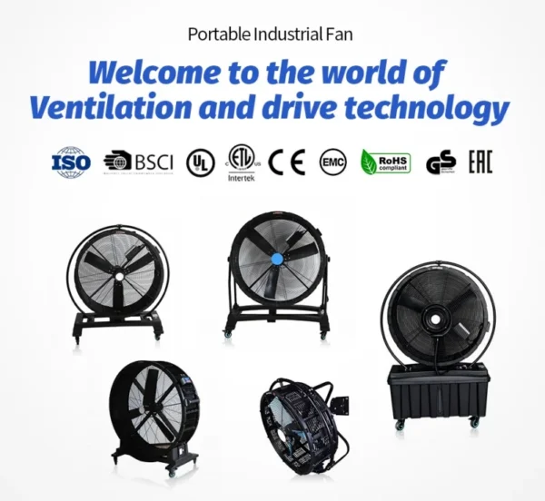 Floor Drum Fan, 220V, Portable - view 6