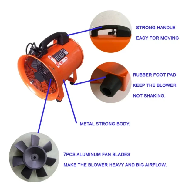 Flow Exhaust Ventilation Fan, Portable, Axial - view 4