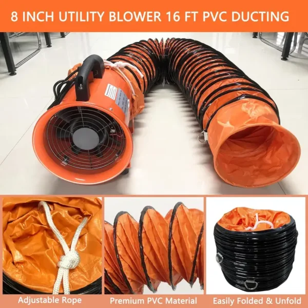 Flow Exhaust Ventilation Fan, Portable, Axial, 10M - view 3