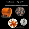Flow Industrial Exhaust Fan, Portable, 110V/220V, 380V, Axial - view 4