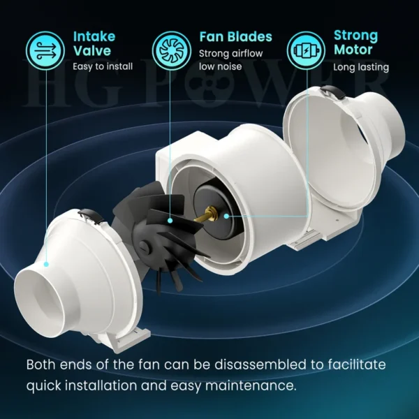 Flow Pwm Inline Fan, Centrifugal, 100-240V, Plastic - view 4