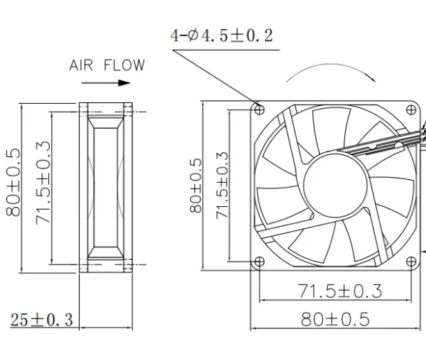 Flow Ventilation Cooling Fan, 80mm, Brushless, Axial, 12v - view 5