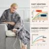 Folded Quilted Electric Blanket, 110-220V, AC220V, Us Plug - view 3