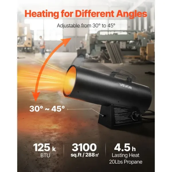 Forced Air Propane Heater, Portable, 125000BTU - view 2