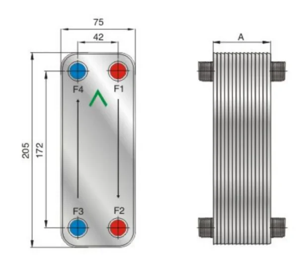 Forwon Fhc014 Brazed Plate, SS304/SS316L, 99.9%, Copper - view 2
