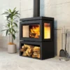 Freestanding Wood Burning Fireplace, Steel Plate - view 3