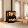 Freestanding Wood Burning Fireplace, Steel Plate - view 4