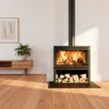 Freestanding Wood Burning Fireplace, Steel Plate - view 5