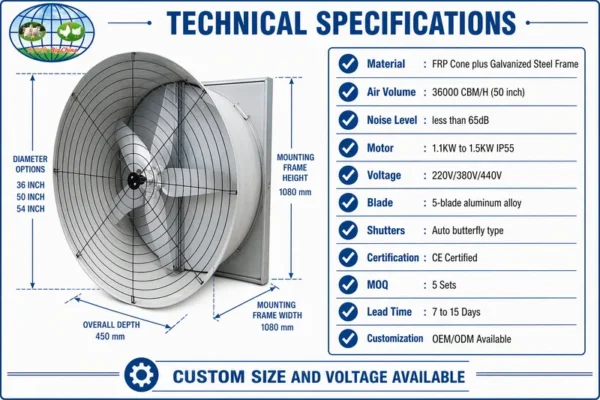Frp Cone Exhaust Fan, IP55, Galvanized sheet - view 5