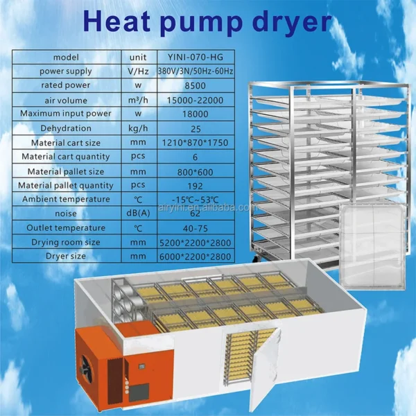 Fruit Vegetable Heat Pump, 380 (customization), 8500W - view 3