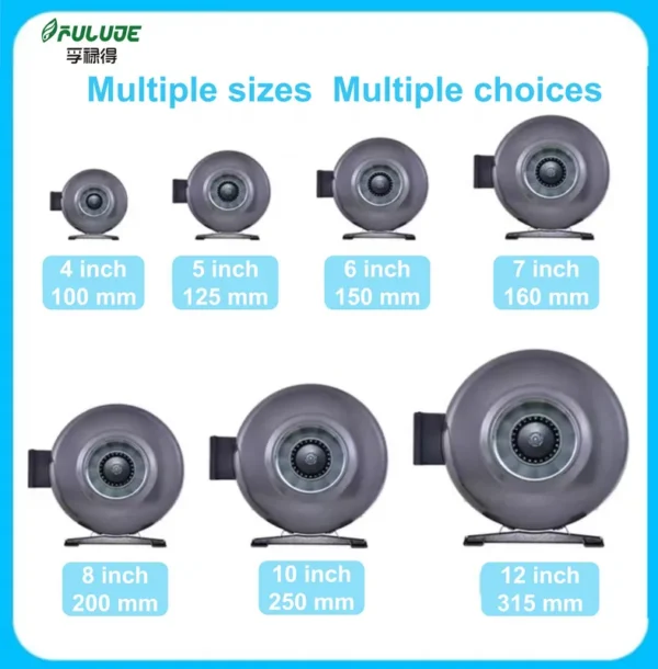 Fulude Circular Pipe Fan, Roof, 220 V, Stainless Steel - view 6
