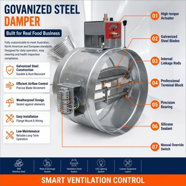 Galvanized Air Duct Valve, HVAC, No, Galvanized Steel - view 6
