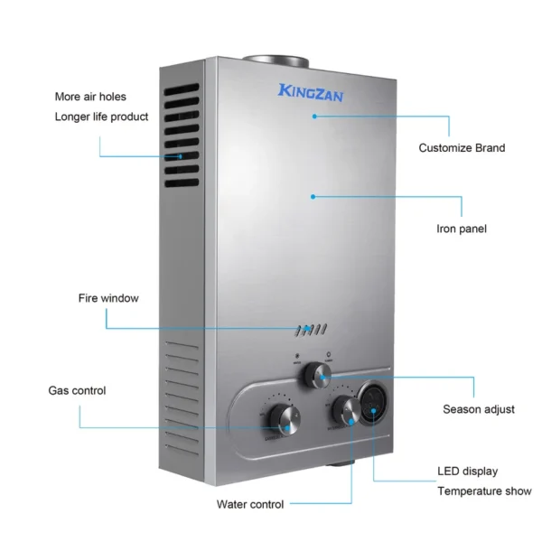 Gas Geyser Convector Heater, Portable, Plastic - view 3