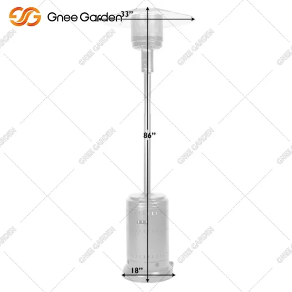 Gas Patio Heater, Stainless, Steel - view 2