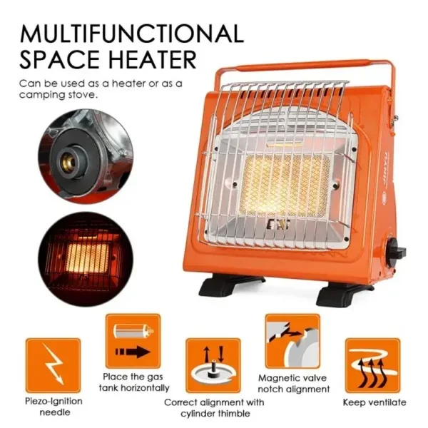 Gas Water Heater, Portable, Steel, Patio Heaters - view 3