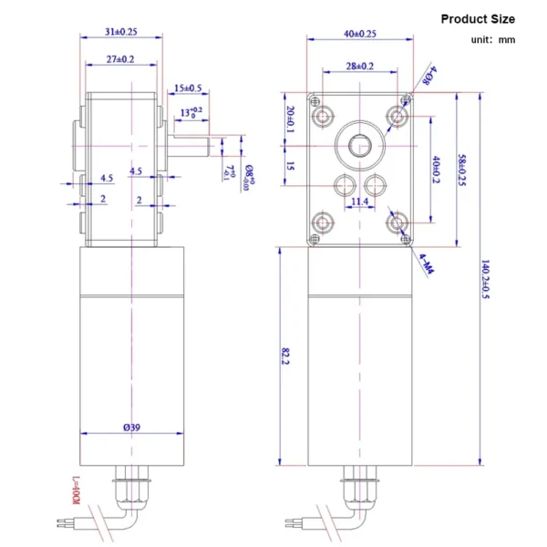 Gear Reducer Motor, 70KG, 5840-31ZY, IP68, Waterproof - view 5
