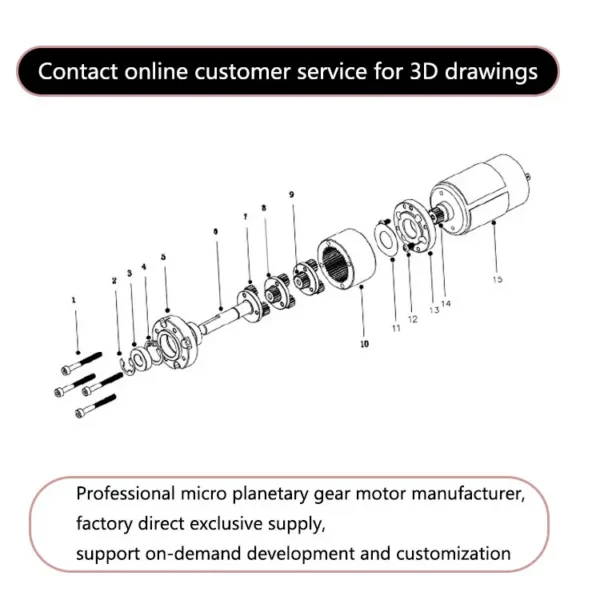 Geared Motor, 6v, 12v, 24v, 28mm - view 2