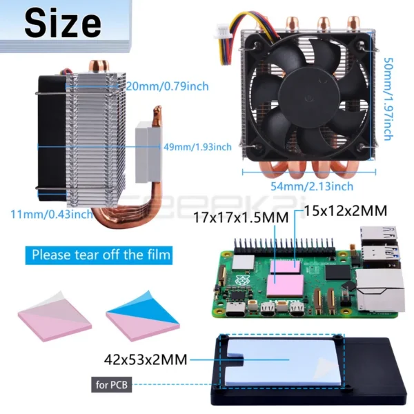 Geeekpi Low-profile Plus Cooler, CPU, G815 - view 5