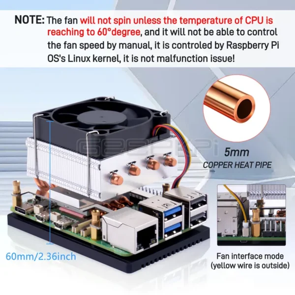 Geeekpi Low-profile Plus Cooler, CPU, G815 - view 6