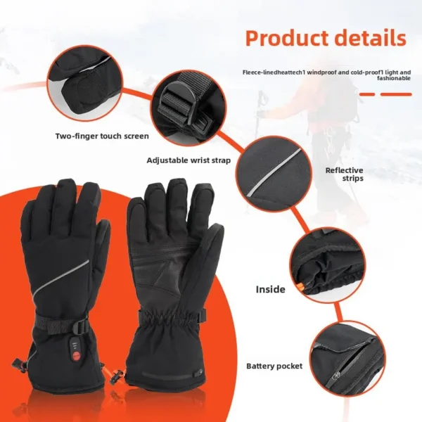 Gloves Three-level Hand Warmer, USB, 4000mAh battery, Fabric - view 3