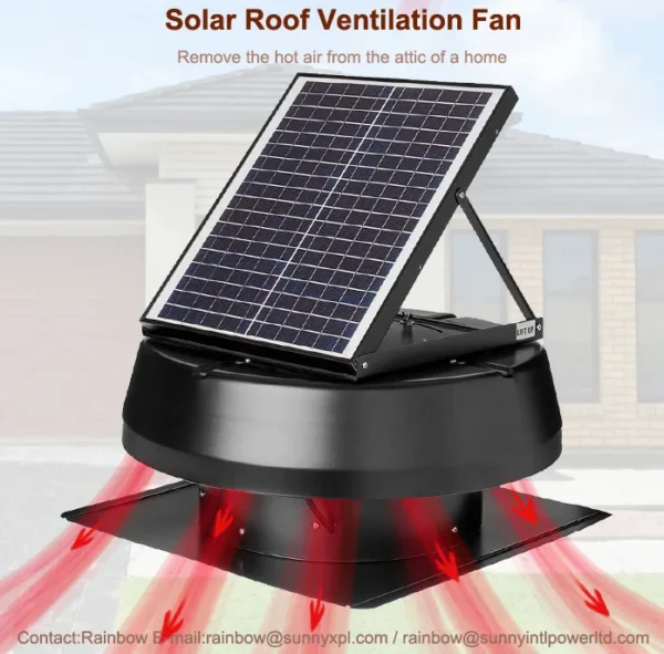 Goods Solar Attic Fan, Roof, Brushless - view 2