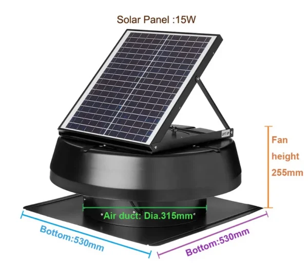 Goods Solar Attic Fan, Roof, Brushless - view 5
