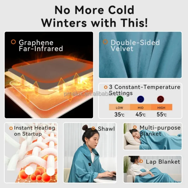 Graphene Quilted Velvet Heater, 5V, USB-C - view 5