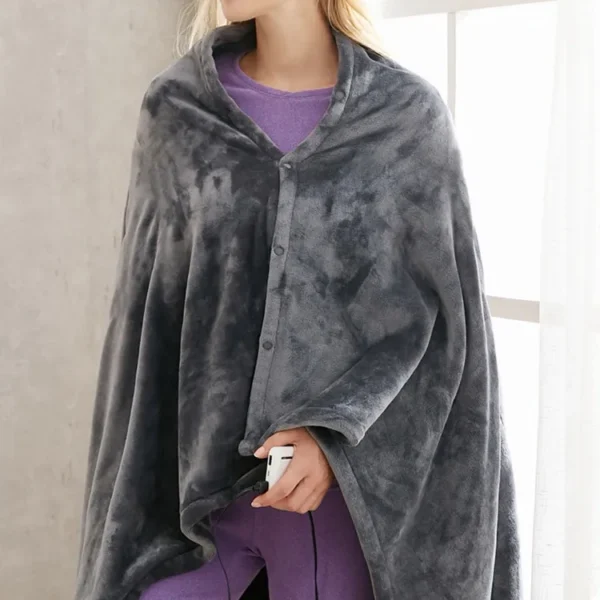 Grey Poncho Throw Blanket, 5V, USB, NOT - view 5