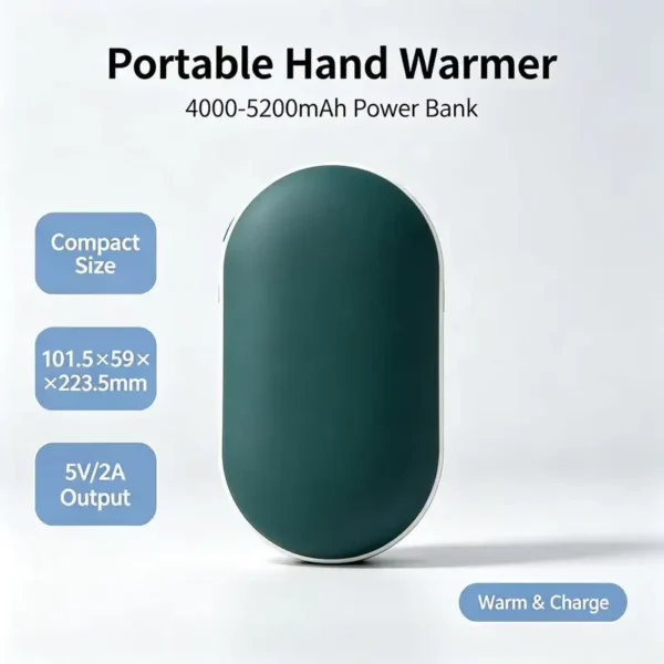 Hand Warmer, 4000-5200mAh, Portable, 5V/2A, USB - view 2