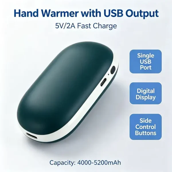 Hand Warmer, 4000-5200mAh, Portable, 5V/2A, USB - view 3