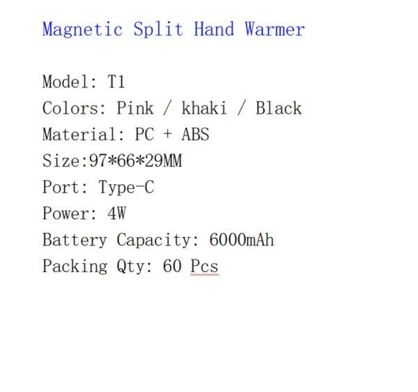 Hand Warmer, 5000-10000(mAh), Plastic - view 5