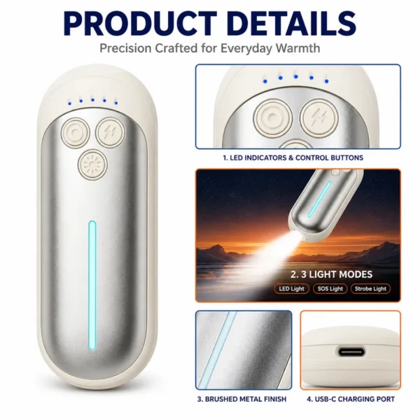 Hand Warmer, Portable, 5, Battery - view 4