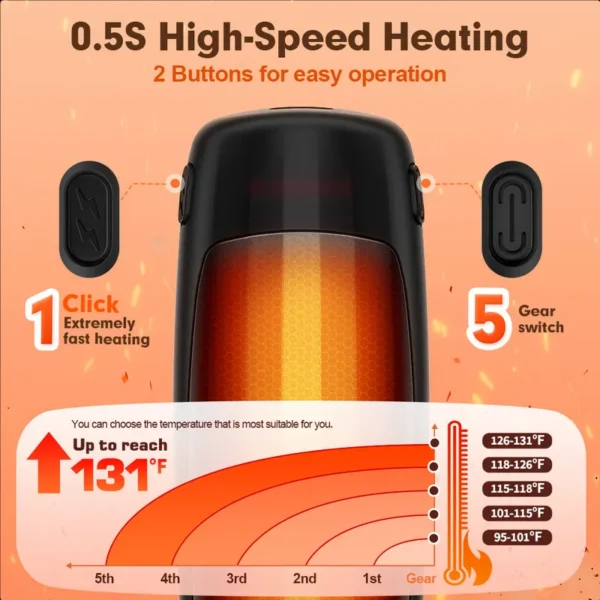 Hand Warmer, Portable, Battery, ABS+aluminium - view 3