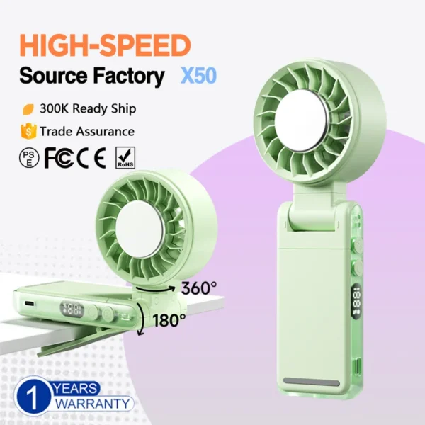 Handheld Clip-on Fan, Portable, USB