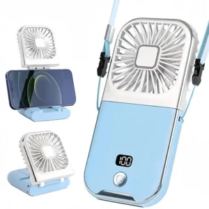 Handheld Neck Fan, 3000mAh, Brushless, USB