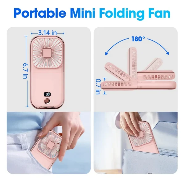 Handheld Neck Fan, 3000mAh, Brushless, USB - view 4