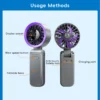 Handheld Neck Fan, Portable, ABS, Brushless, 8h - view 5