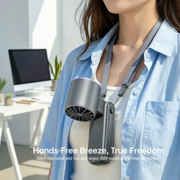 Handheld Neck Fan, Portable, LED, 135, 100 - view 4