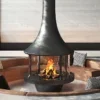Hanging Fireplace, Steel, Wood Fireplaces