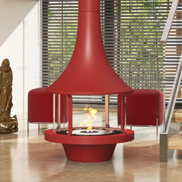 Hanging Fireplace, Steel, Wood Fireplaces - view 5