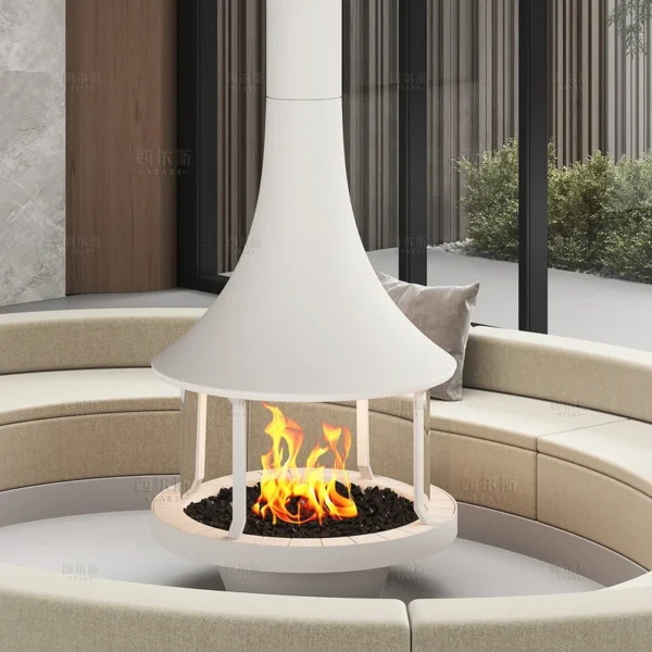 Hanging Fireplace, Steel, Wood Fireplaces - view 6