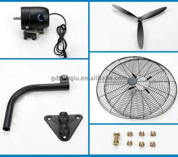 Hanging Wall Mounted Fan, Electric, Metal - view 5