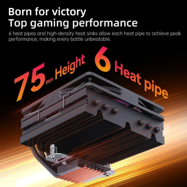 Heat Pipe Cpu Fan, SNOWMAN, PWM, FRGB - view 3