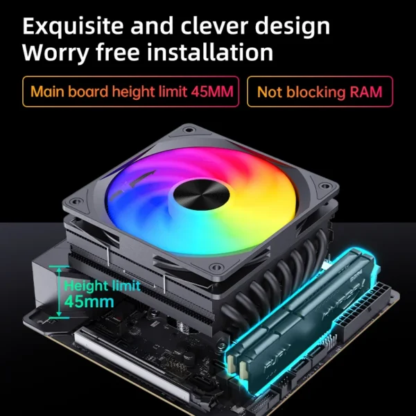 Heat Pipe Cpu Fan, SNOWMAN, PWM, FRGB - view 6